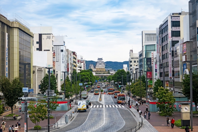 姫路駅の前の風景