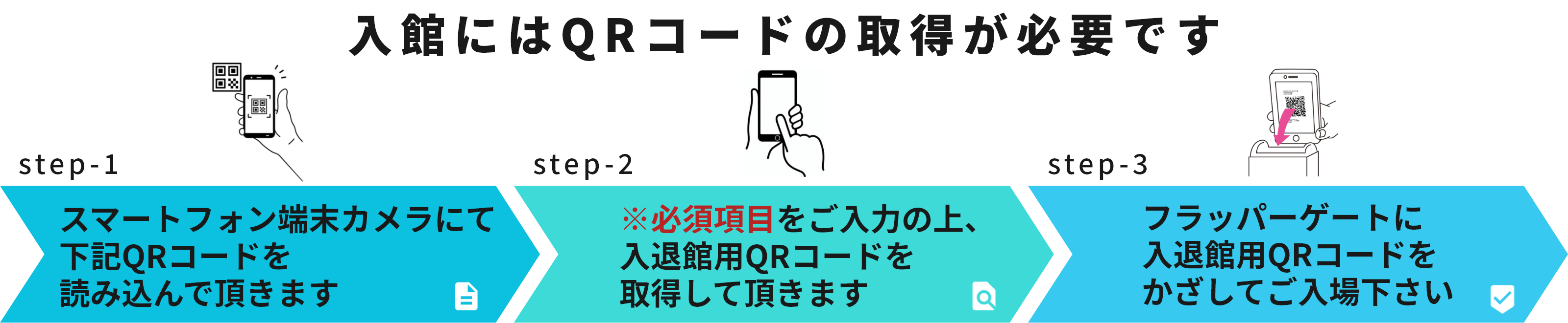 入館にはQRコードの取得が必要です